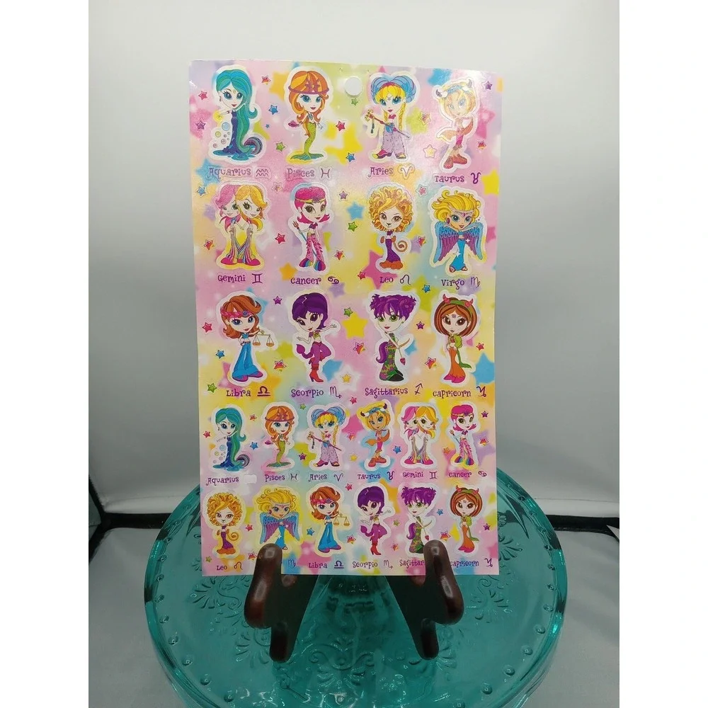 Lisa Frank Zodiac Astrology Sticker Sheet S1023  Full Sheet Unused Year? Fr Book